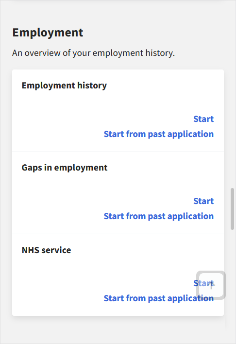 Image 5: CV profile, Employment, mobile browser